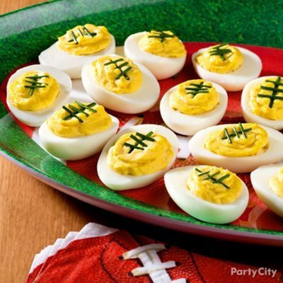 Football deviled eggs